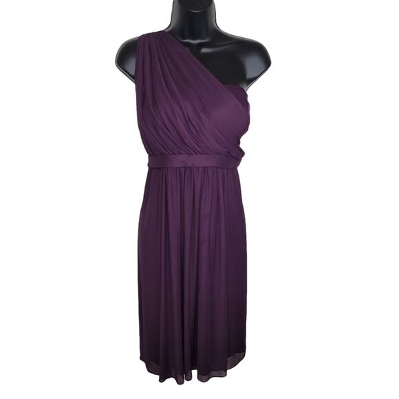 David's Bridal purple one shoulder mini bridesmaid dress size 20 - Picture 1 of 6